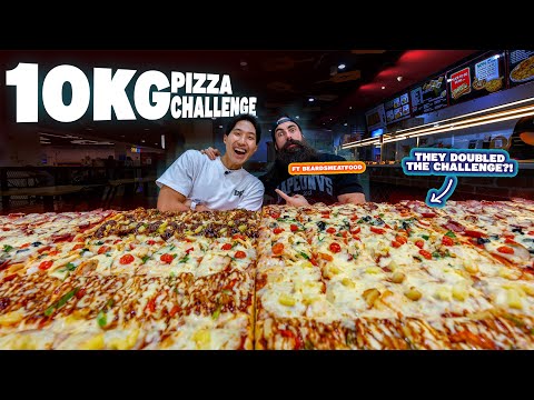 Thumbnail for INSANE 10KG PIZZA CHALLENGE WITH @Beardmeatsfood! | They DOUBLED The Challenge For Us?!