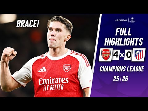 Thumbnail for Arsenal vs Atletico Madrid 4-0 - Highlights & All Goals - Gyokeres 2 Goals