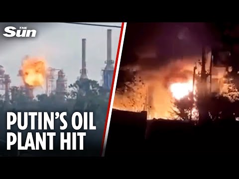 Thumbnail for Ukrainian drones DESTROY Dagnotekh oil refinery after penetrating 1200 km of Russian airspace