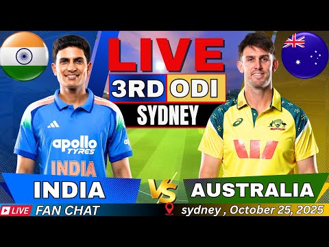 Thumbnail for 🔴 LIVE: IND vs AUS 3rd ODI LIVE | INDIA vs AUSTRALIA Live Match Today | Live score & Commentary