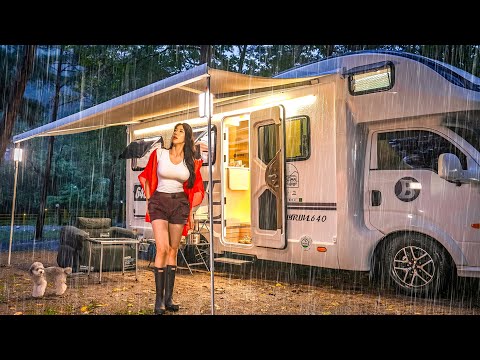 Thumbnail for 🚐 RAINY CAMPING IN A DREAM CARAVAN