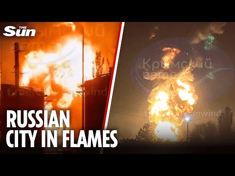 Thumbnail for Ukraine drones STRIKE Feodosia fuel depot in Crimea sparking massive blaze