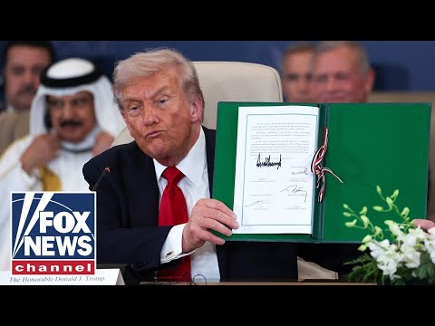 Thumbnail for Trump speaks after signing Gaza peace plan