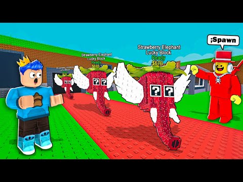 Thumbnail for Sammy Kasih Aku 100 STRAWBERRY ELEPHANT LUCKY BLOCK Di Roblox STEAL A BRAINROT!!