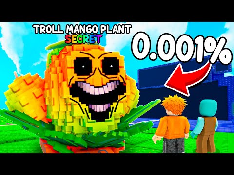 Thumbnail for Spending $9,123,456 to Unlock 0.01% TROLL FACE MANGO PLANT in Plants vs Brainrots!