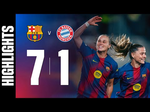 Thumbnail for HIGHLIGHTS | FC BARCELONA 7 vs 1 BAYERN MUNICH | UEFA WOMEN'S CHAMPIONS LEAGUE 🔵🔴