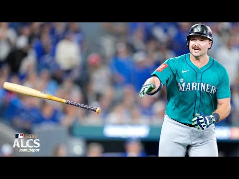 Thumbnail for Cal Raleigh DEMOLISHES a homer to tie ALCS Game 1 between the Mariners and Blue Jays! 🔱