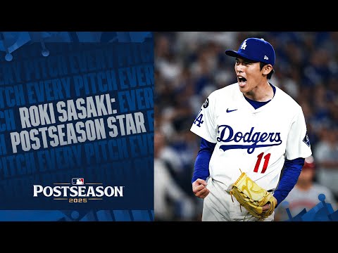 Thumbnail for EVERY PITCH of Roki Sasaki's dominant start to the Postseason 💪 (5.1 IP, 0 ER 🔥) | 佐々木朗希ハイライト