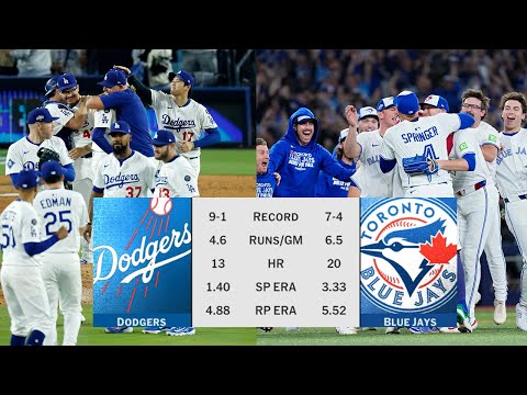 Thumbnail for Comparing lineups and pitching rotations of Dodgers and Blue Jays heading to 2025 World Series! 📝