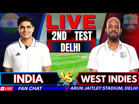 Thumbnail for 🔴 LIVE: IND vs WI 2nd Test Day 2 | India vs West Indies, Test Live Score & Commentary #cricket