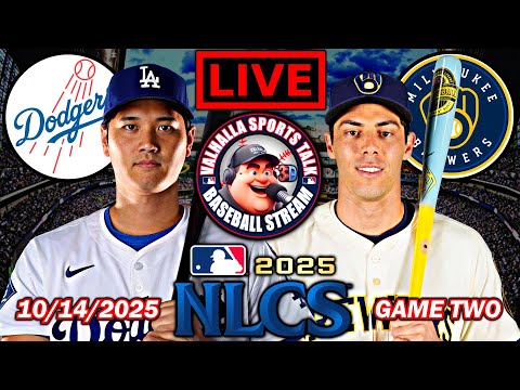 Thumbnail for Los Angeles Dodgers vs Milwaukee Brewers ⚾ MLB  NLCS Game 2 🟢 MLB Play By Play LIVE STREAM in 3D.
