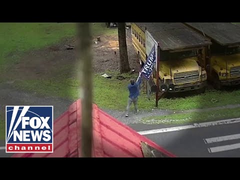 Thumbnail for CAUGHT ON TAPE: Man tears down Trump banner, fires shots at home
