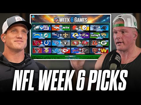 Thumbnail for The Pat McAfee Show Picks & Predicts Every Game For NFL's 2025 Week 6 Weekend