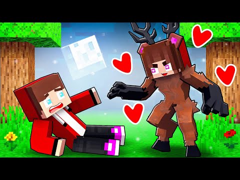 Thumbnail for JJ and Girl DEER - 99 Nights in the Forest - Maizen Minecraft Animation