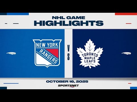 Thumbnail for NHL Highlights | Rangers vs. Maple Leafs - October 16, 2025