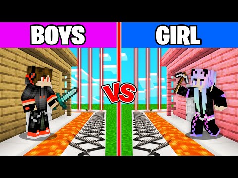 Thumbnail for Girls vs Boys Safest Security House in MINECRAFT !!