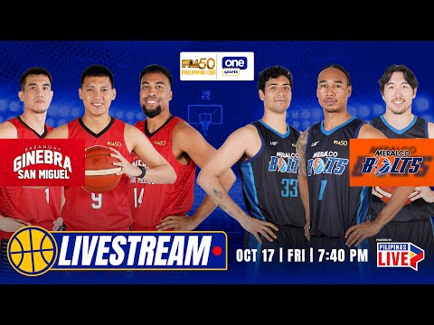 Thumbnail for LIVE: BRGY. GINEBRA vs. MERALCO | PBA 50 PHILIPPINE CUP | October 17, 2025