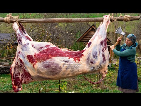 Thumbnail for Rustic Meat Prep — Butchering Bull and Storing in Jars 🐂🏡