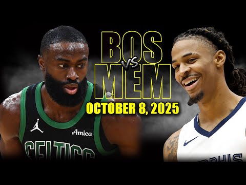 Thumbnail for Boston Celtics vs Memphis Grizzlies Full Game Highlights - October 8, 2025 | NBA Preseason