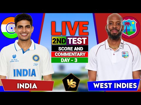 Thumbnail for West Indies vs India, 2nd Test 2025 | Live Cricket Score & Commentary, IND vs WI series 2025