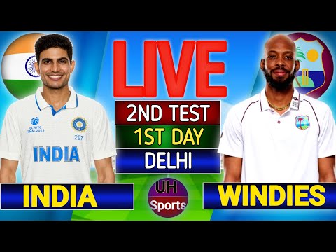Thumbnail for India vs West Indies, 2nd Test, Live Cricket Score, Day 1 | IND Vs WI Live Match Today | India Bat