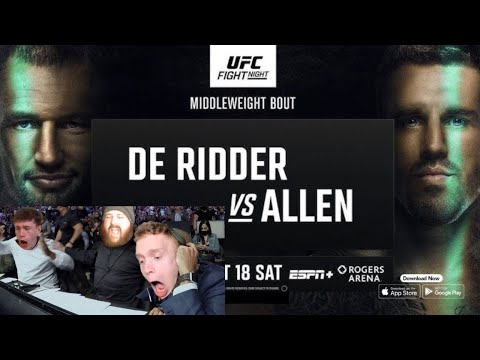 Thumbnail for UFC VANCOUVER LIVE DE RIDDER VS ALLEN LIVESTREAM & FULL FIGHT COMPANION