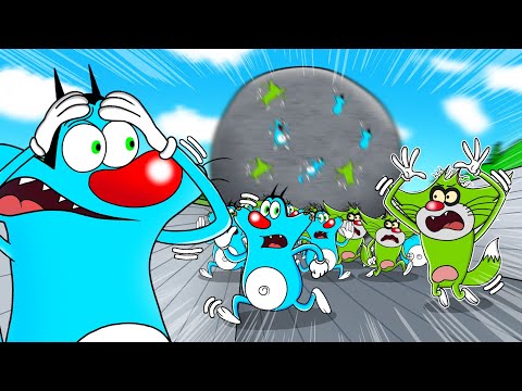 Thumbnail for Roblox Oggy Running Away From The Giant Rock With Jack