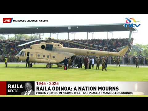 Thumbnail for Military aircraft carrying the body of Raila Odinga lands at Mamboleo Grounds in Kisumu under tight