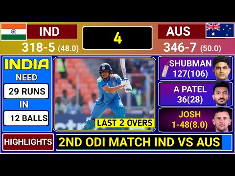 Thumbnail for India Vs Australia 2nd ODI Match Full Highlights | IND vs AUS 2nd ODI Score and Commentary