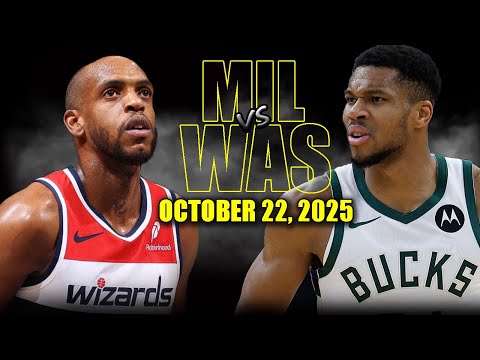 Thumbnail for Milwaukee Bucks vs Washington Wizards Full Game Highlights - October 22, 2025 | NBA Season