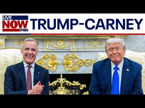 Thumbnail for Trump changes tone on Canada, hosts Carney in Oval Office