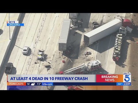 Thumbnail for At least 3 killed in 10 Freeway pileup