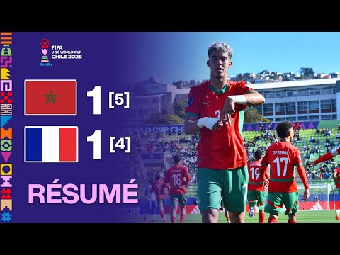 Thumbnail for Maroc vs France 1-1 : (PN 5-4) RÉSUMÉ | Coupe du Monde U-20 de la FIFA 2025 | DEMI-FINALE