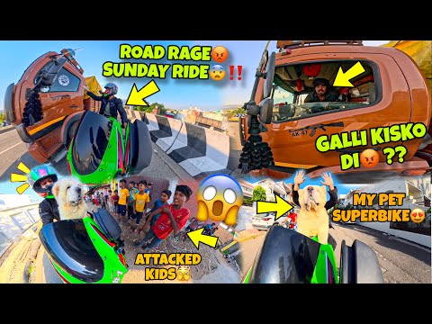 Thumbnail for   Sunday Ride with my Pet on Superbike Road Rage with Truck Driver😡  My Family Vlogs 