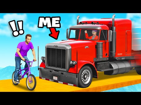 Thumbnail for Bikes vs Trucks is CHAOS in GTA 5..
