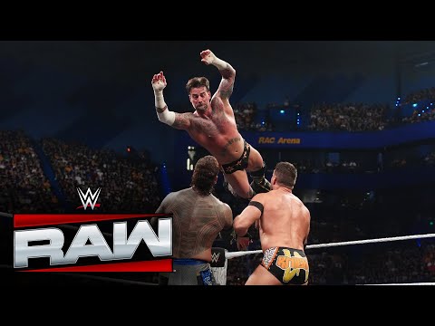 Thumbnail for CM Punk defeats Jey Uso and LA Knight to earn title match against Seth Rollins: Raw, Oct. 13, 2025