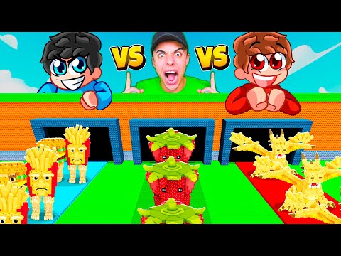 Thumbnail for NACHO vs JONBTC vs DAGAR en TRES FILAS en Steal a Brainrot!
