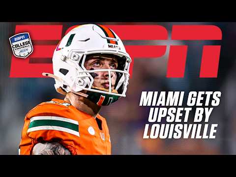 Thumbnail for FULL REACTION 🏈 Louisville UPSETS No. 2 Miami 😱 | ESPN College Football
