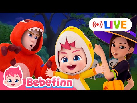Thumbnail for 🔴LIVE 24/7 Best Halloween Songs for KidsㅣTrick or Treatㅣ@Bebefinn  Nursery Rhyme +More