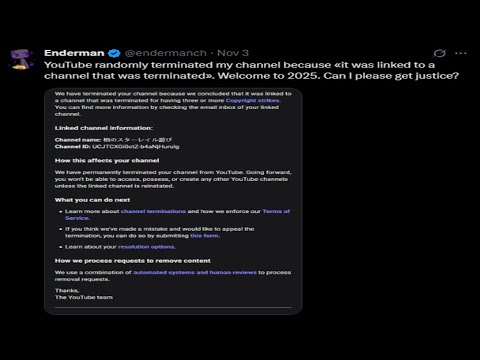 Thumbnail for Latest Youtube Ban Wave is Nuts