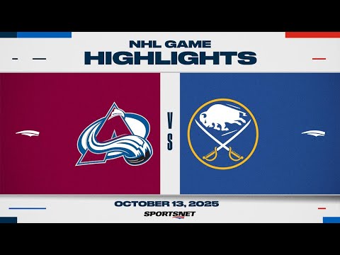 Thumbnail for NHL Highlights | Avalanche vs. Sabres - October 13, 2025