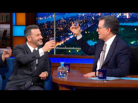 Thumbnail for Jimmy Kimmel And Stephen Colbert On Each Other's Shows At Same Time
