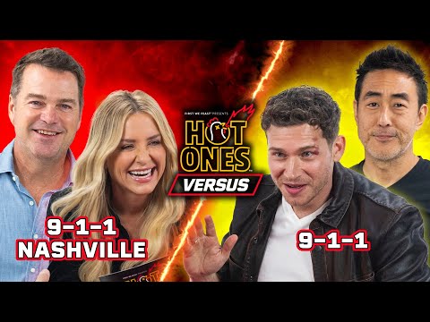 Thumbnail for Chris O'Donnell and Jessica Capshaw vs. Kenneth Choi and Oliver Stark | Hot Ones Versus