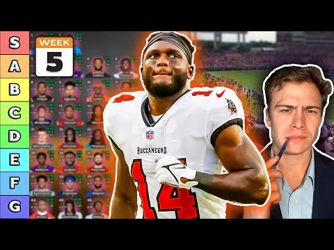 Thumbnail for Top 50 Wide Receiver Rankings & Tiers - Week 5 Fantasy Football