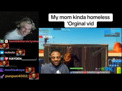 Thumbnail for xQc Can't Stop Laughing at iShowSpeed's "My Mom Kinda Homeless" Original Video