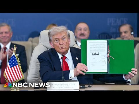 Thumbnail for Trump signs peace deal between Israel and Hamas during summit in Egypt