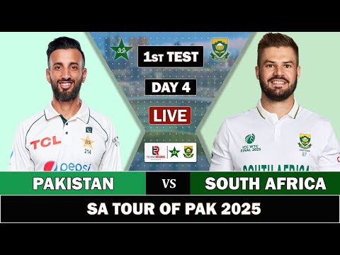 Thumbnail for PAKISTAN vs SOUTH AFRICA 1st TEST MATCH DAY 4 LIVE SCORES | PAK vs RSA LIVE MATCH COMMENTARY