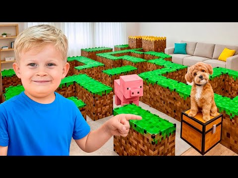 Thumbnail for Oliver and Minecraft Style Maze Adventure for Kids