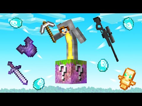 Thumbnail for Minecraft 1 Block but Every Drop is Random..