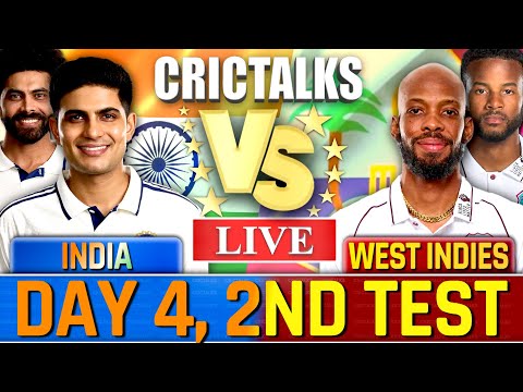 Thumbnail for IND v WI, Live Cricket Match, 2nd Test Day 4 India vs West Indies, Today Team Scores & Commentary